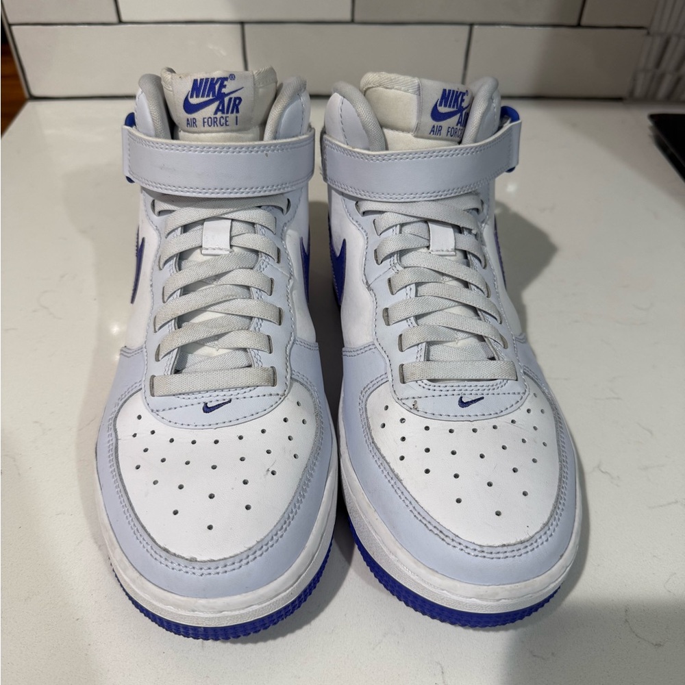 Nike Air Force 1 Shoes - White and Blue